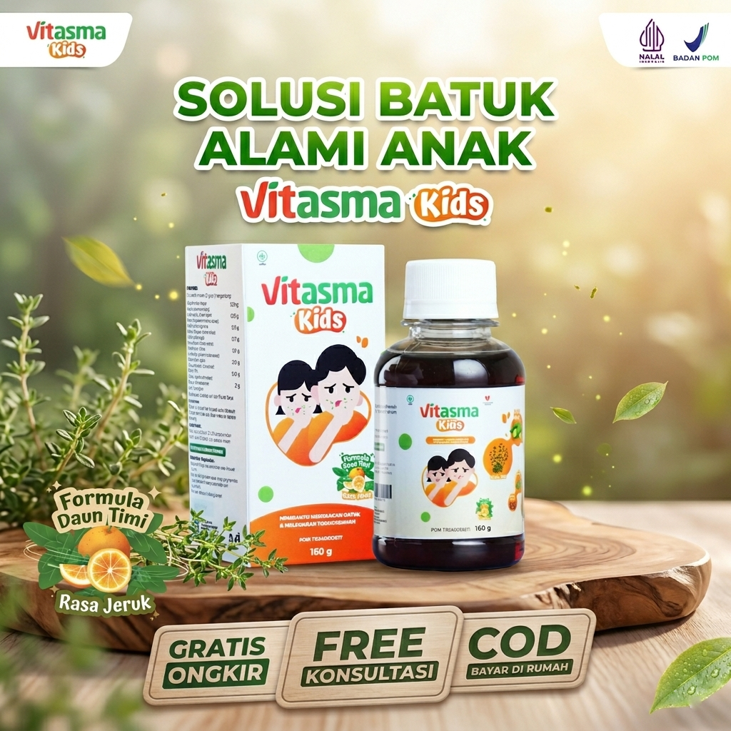 Vitasma Kids Obat Batuk Anak Untuk Membantu Meredakan Batuk dan Melegakan Tenggorokan