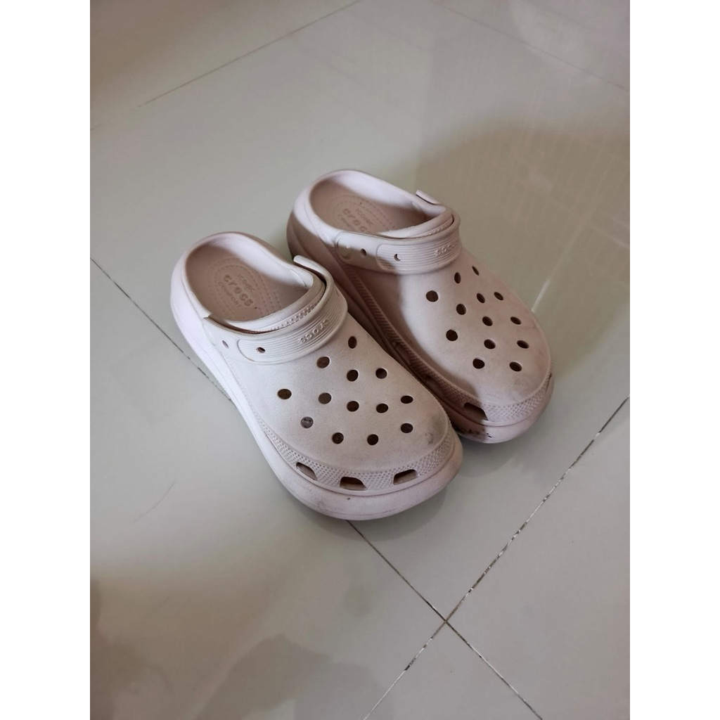 crocs platform soft pink preloved