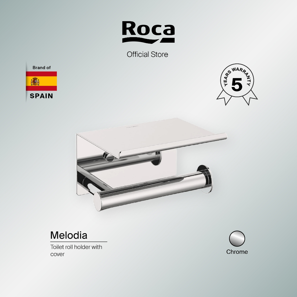 ROCA Melodia Toilet Roll Holder with Cover | Tempat Tisu Toilet Dinding Kamar Mandi