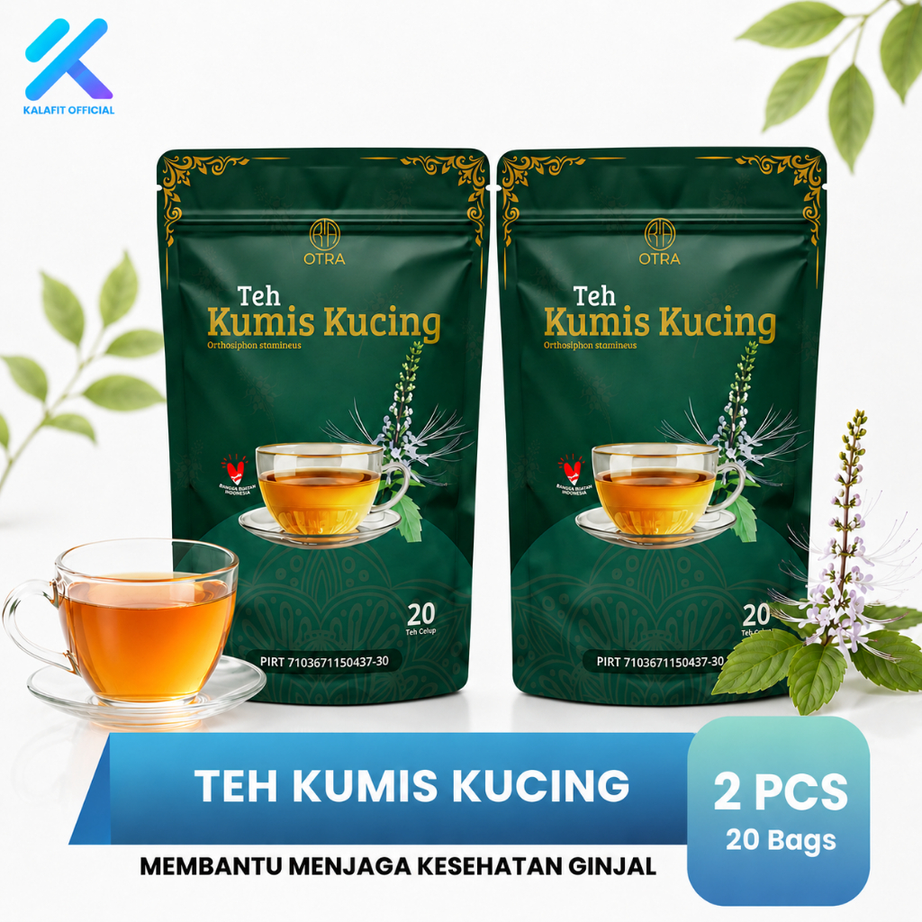 PAKET 2 POUCH Teh Daun Kumis Kucing Original Obat Anyang Anyangan Teh Kumis Kucing 20 Kantong