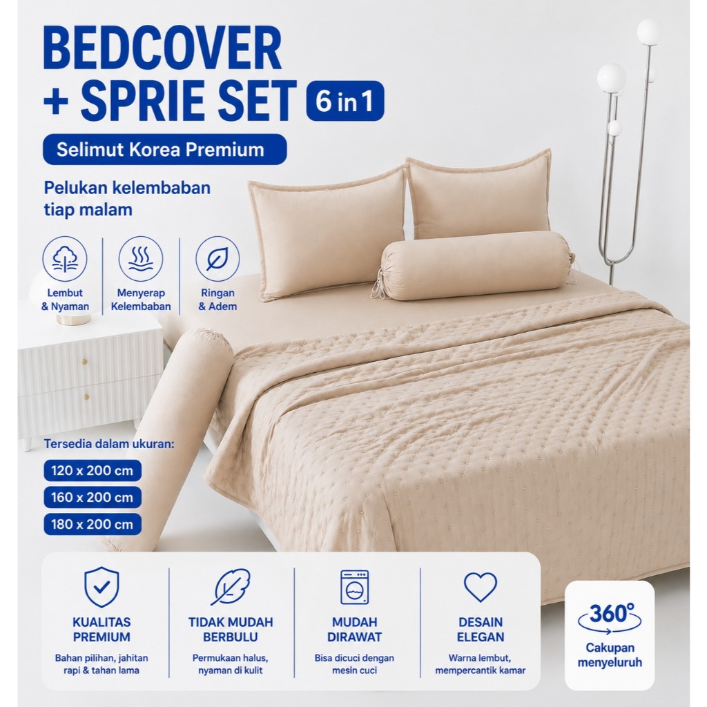 DISKON Zara Home Bedcover Set Sprei Ukuran 120/160/180X200CM Kain Berat Bahan Lembut dan Tebal | ZR