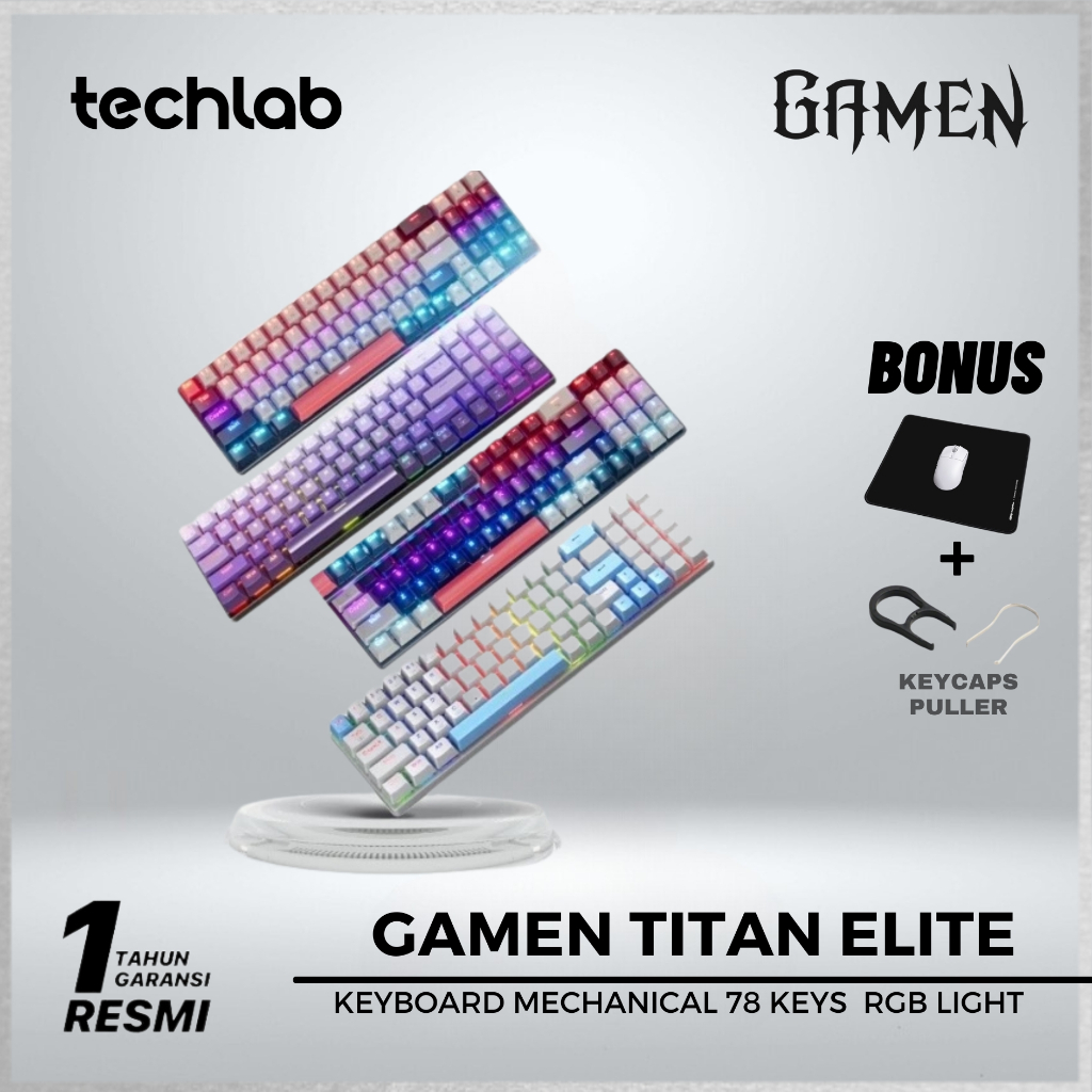Gamen Titan Elite Mechanical Wired Gaming Swappable Ergonomic Keyboard