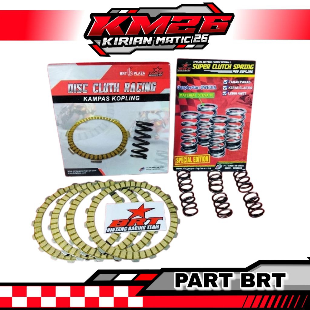 BRT Paket Kampas Dan Per Kopling Honda Kharisma 125 Supra X 125 Kirana