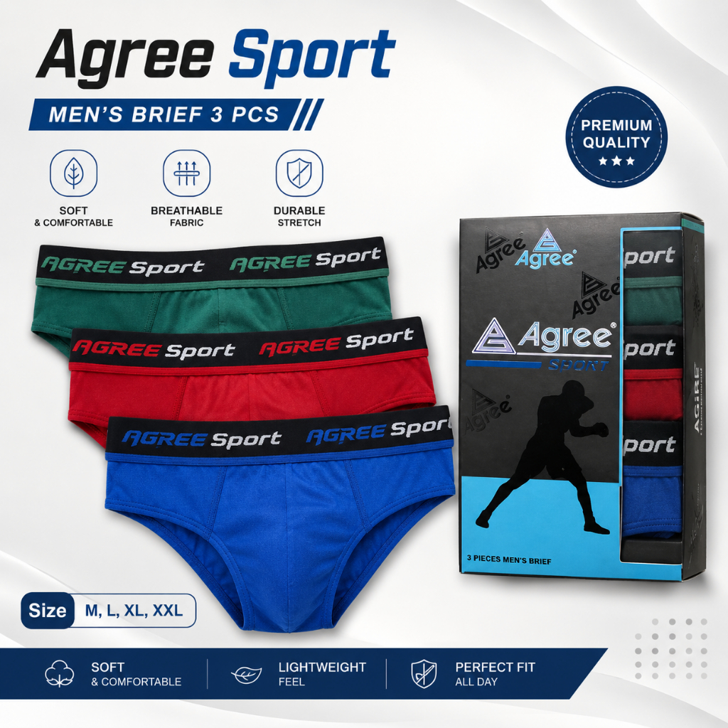CD Boxer Pria Agree Sport 2308 Sempak Pria Agree Brief Men's