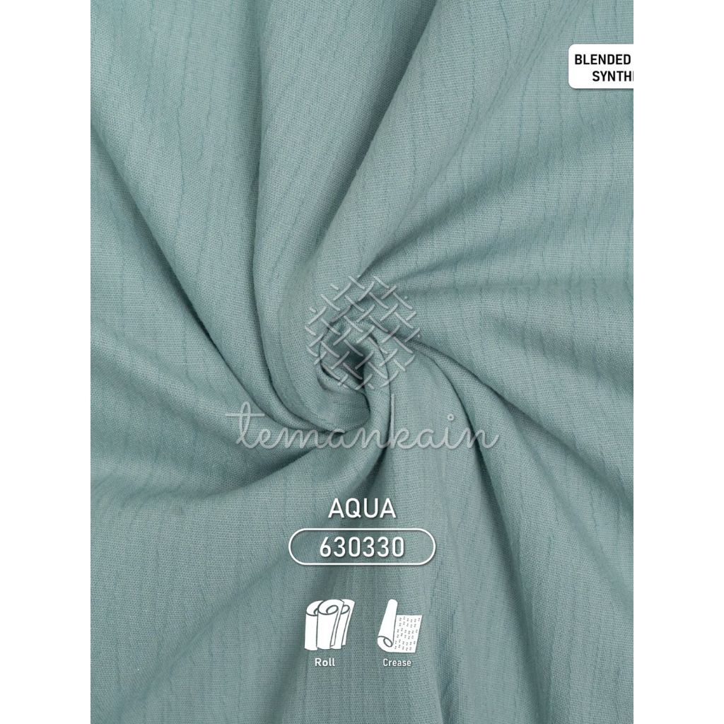 (50cm) Kain Lyra Premium Temankain | Katun Rayon Polos Tekstur Soft Crease | Bahan Dress Wanita, Kem