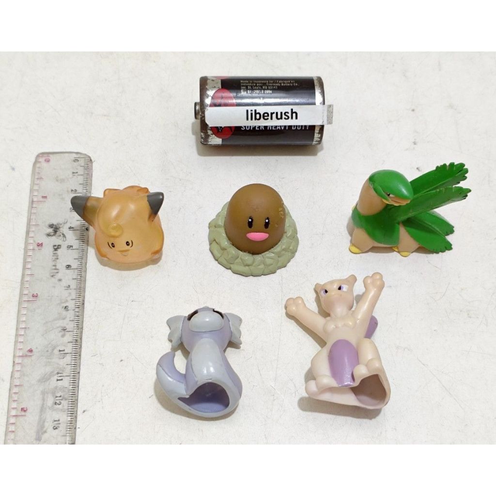 Set vintage rare bandai pokemon fingerdoll tropius diglet clear clefairy dratini mewtwo finger doll 