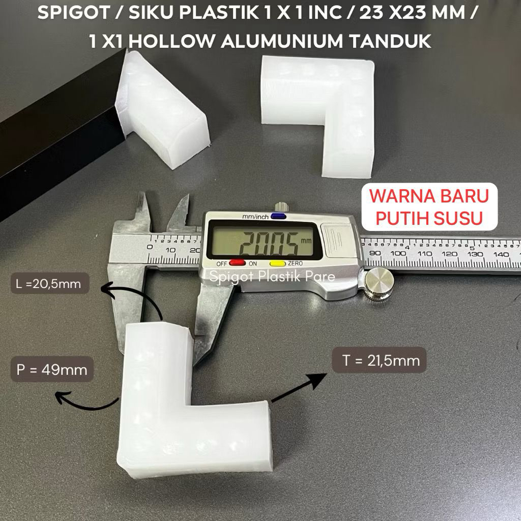 SPIGOT / SIKU PLASTIK 1 x 1 inc atau 23 x 23 mm / HOLLOW ALUMUNIUM TANDUK