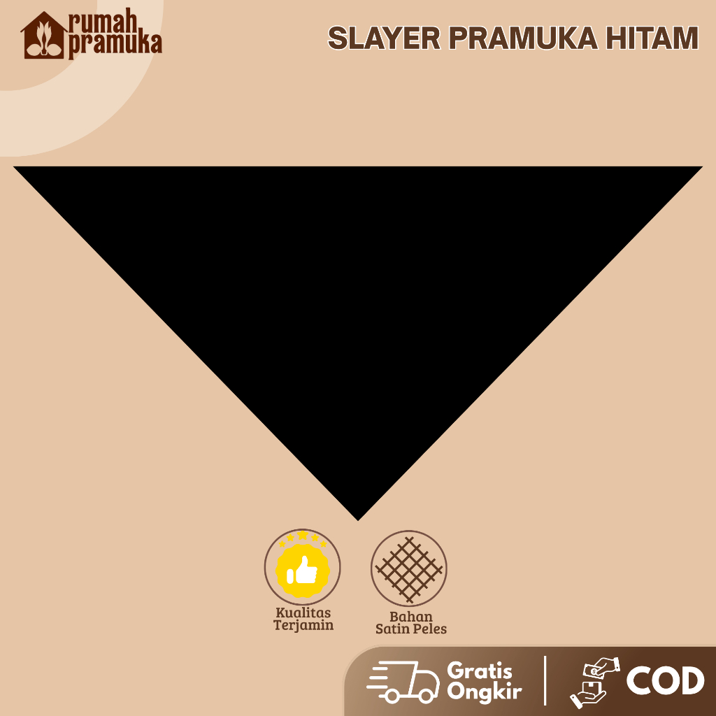 (COD) Slayer Hitam Polos | Syal Hitam Satin