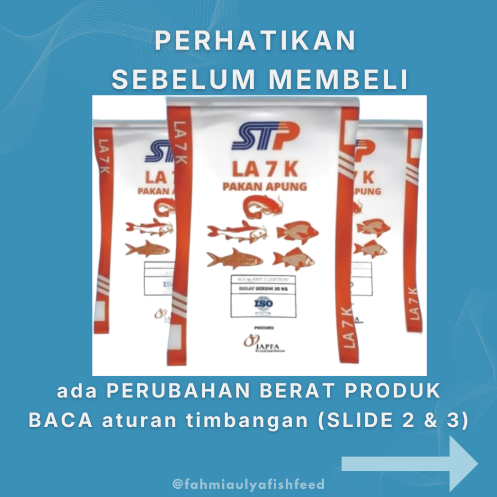 (KEMASAN 10 KG) STP LA 7 K PROTEIN TINGGI 30-32% PAKAN APUNG IKAN BANDENG, LELE, MUJAER, NILA | STP 