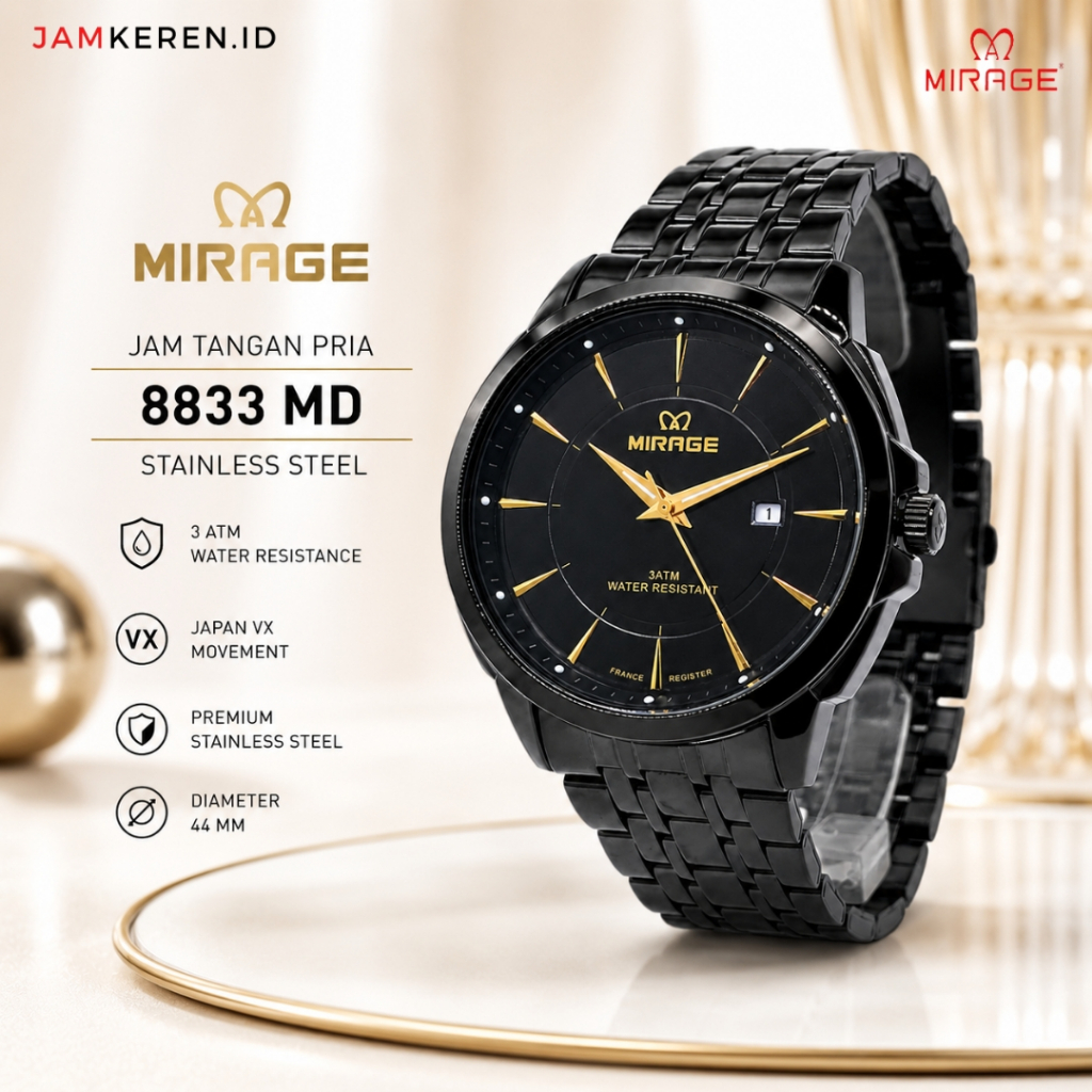 Mirage - Jam Tangan - Jam Tangan Mirage Pria - Jam Mirage 8833 MD Jam Mirage Pria Original 100%