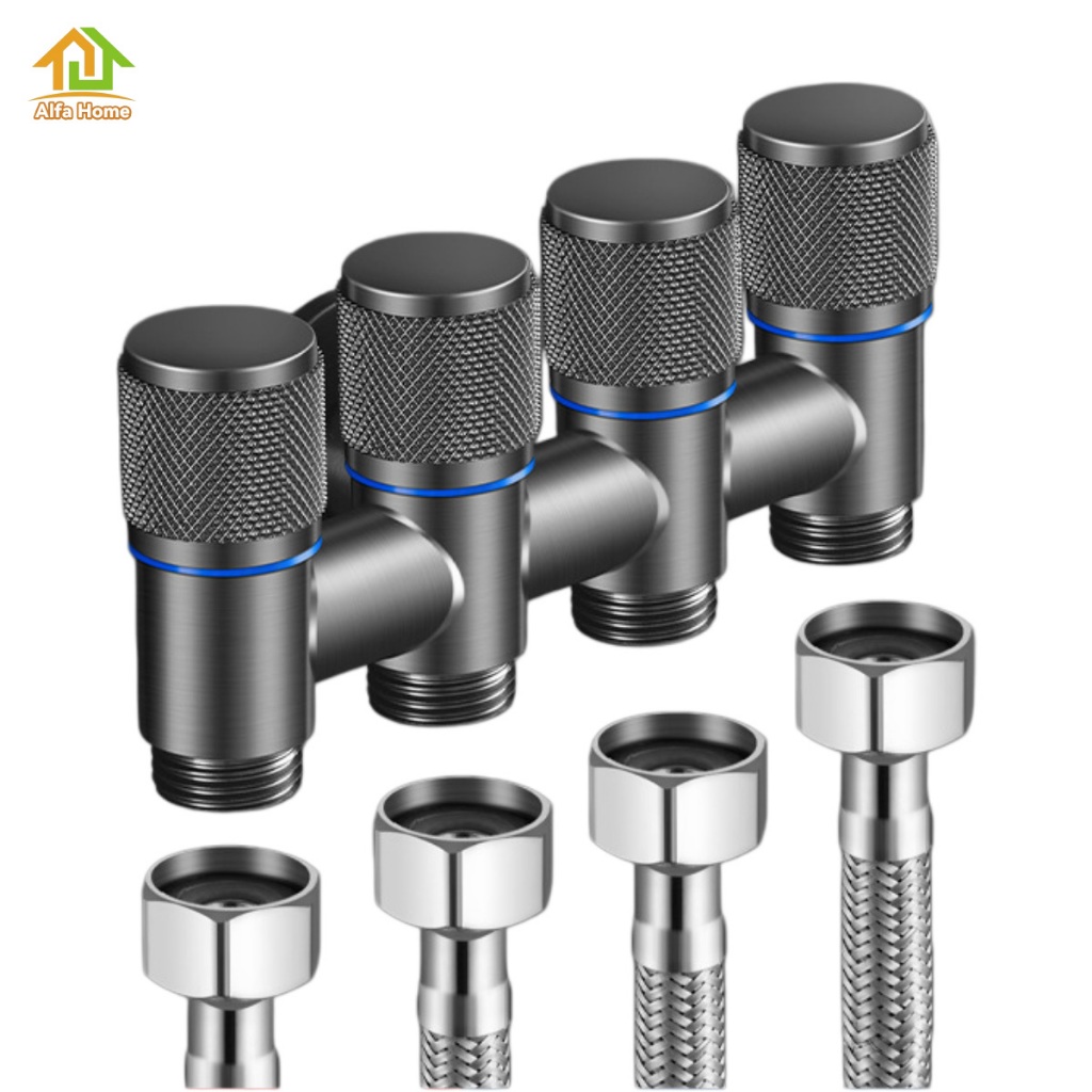 Kran Mesin Cuci Stainless 304 2 Cabang 3 Cabang 4 Cabang Auto Stop Anti Bocor Shower