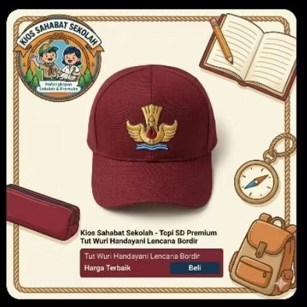Grosir Termurah Topi Sekolah SD 1 Kodi