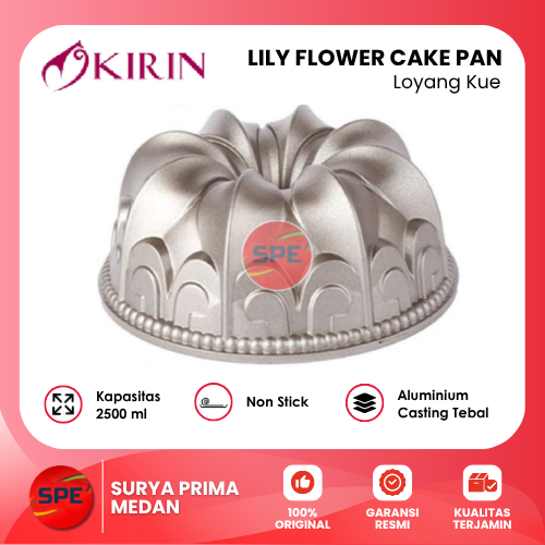 Kirin Premium Lily Flower Cake Pan Die Cast Classic / Loyang Kue Kirin Classic