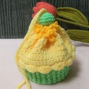 Pouch cake rajut pouch make up rajut