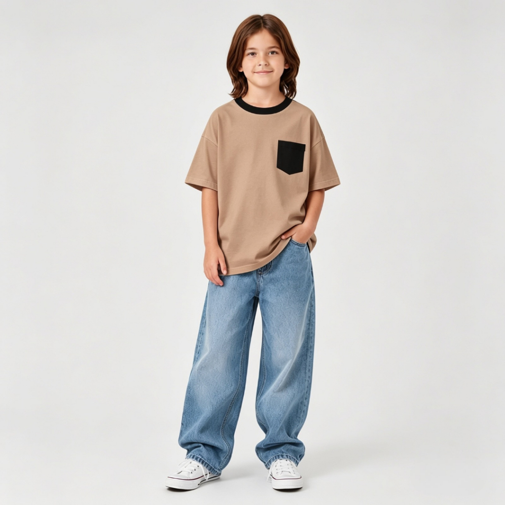 Kaos Anak Oversize Saku Pocket Warna 24's
