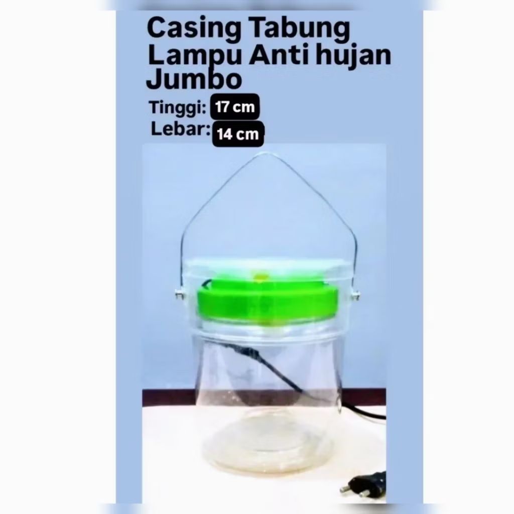 Casing tabung Liven Lampu Anti Hujan bahan Plastik Jar silinder . Casing tabung lampu led / Lampu le