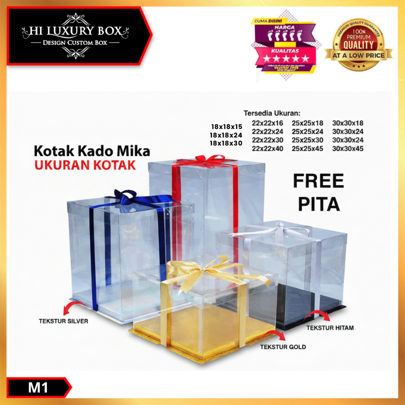 Cake Box Kotak Kue Mika Transparan Dus Hantaran - Tutup Mika 30x30