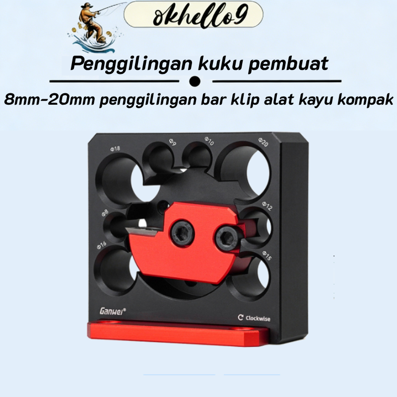 Alat Pembuat Dowel Dapat Diatur, Penggiling Batang Bulat Kayu 8mm‑20mm Metrik, Klem Batang Mesin Pen