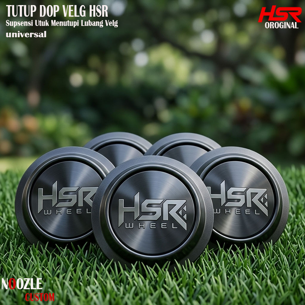 Tutup Velg Mobil Warna hitam Merek HSR Tutup Dop Velg HSR Original Tidak Mudah Retak , Kuat , Desain