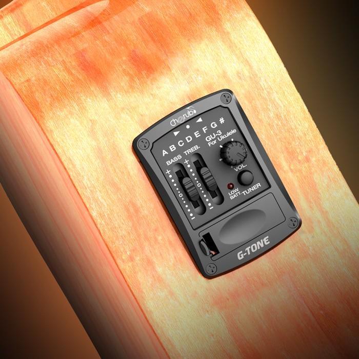Preamp Cherub Gu-3 Akustik Ukulele Pickup Ukulele Tuner Chromatic Co