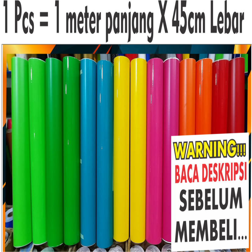 TERMURAH Stiker Sticker Scotlet Vynil Meteran 1 meter x 45cm Banyak Warna Glosy Doff Motor Mobil