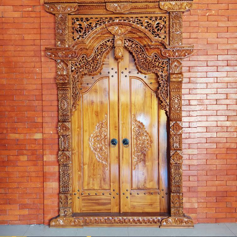 [Gratis Ongkir] Pintu Rumah 2 Daun Pintu | Pintu Ukir  Gebyok Jati Asli Jepara