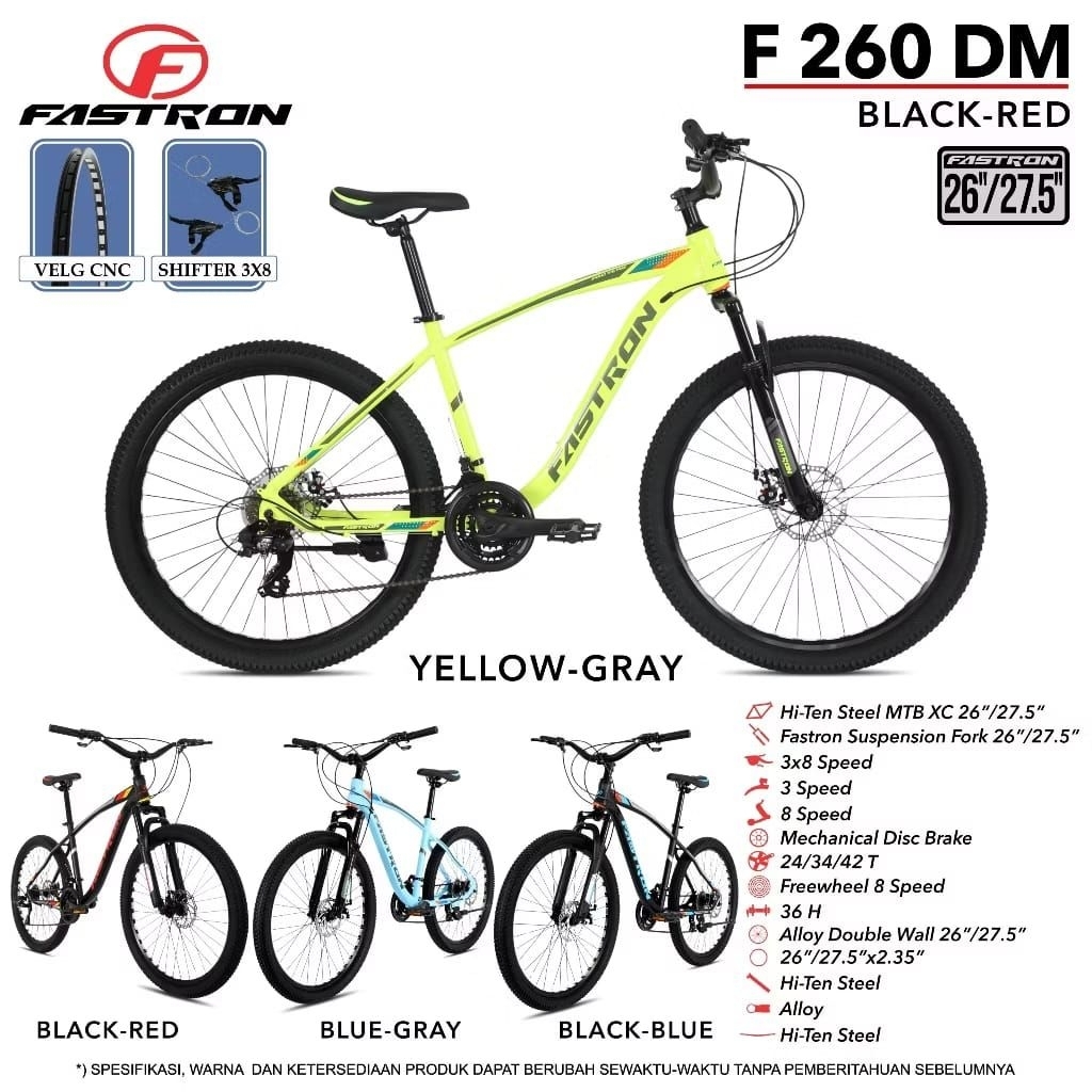 Sepeda Gunung Mtb Fastron F260 DM Ukuran 27.5 by Pacific