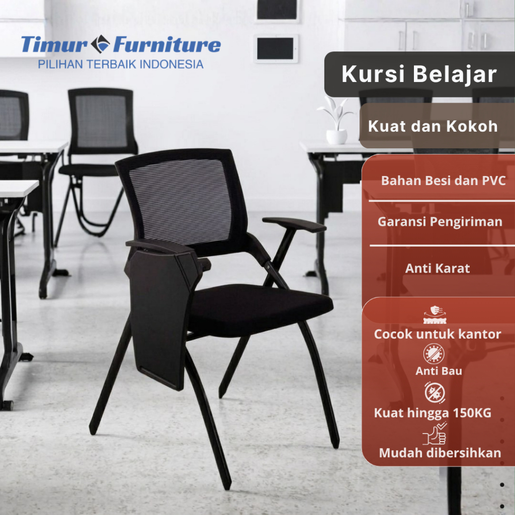 Kursi Kuliah Lipat Belajar Pelatihan dengan Meja Kursi Lipat Kuliah Terintegrasi