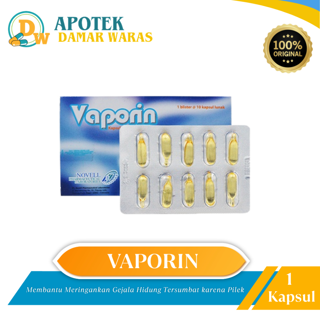 Vaporin Dekongestan 1 kapsul lunak  - Membantu Meredakan Hidung Tersumbat (VAPORIN)