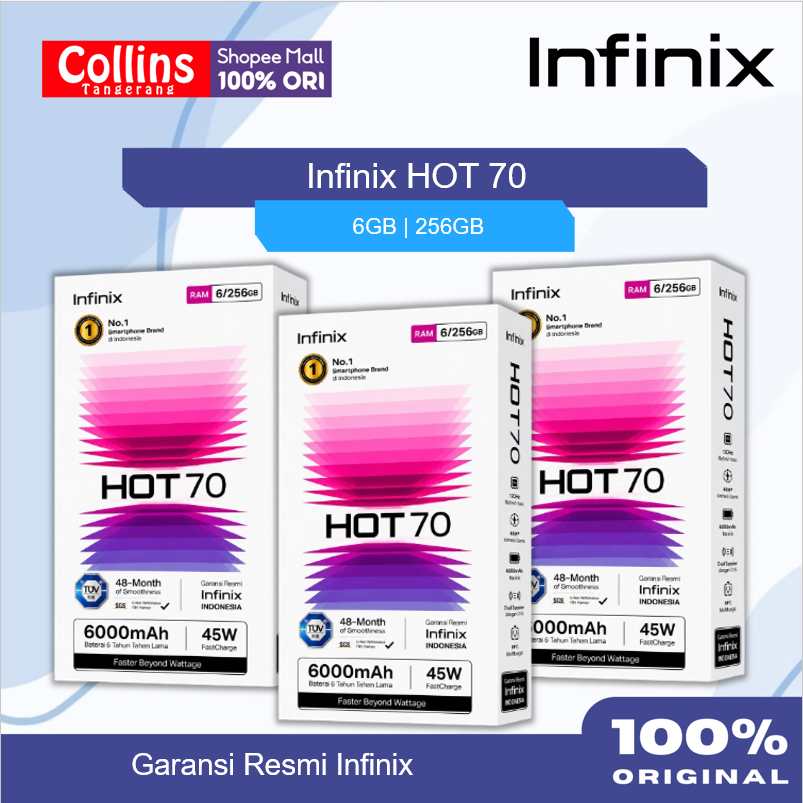 Infinix Hot 70  RAM 6GB | 256GB Garansi Resmi Infinix