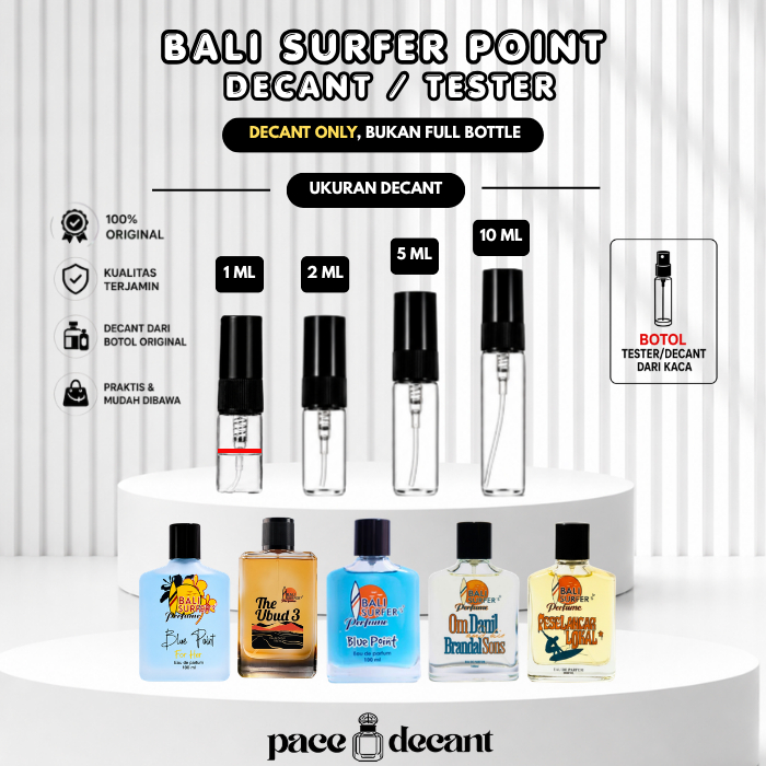 Decant Tester BSP parfume original ( blue point for him, blue point for her, peselancar lokal