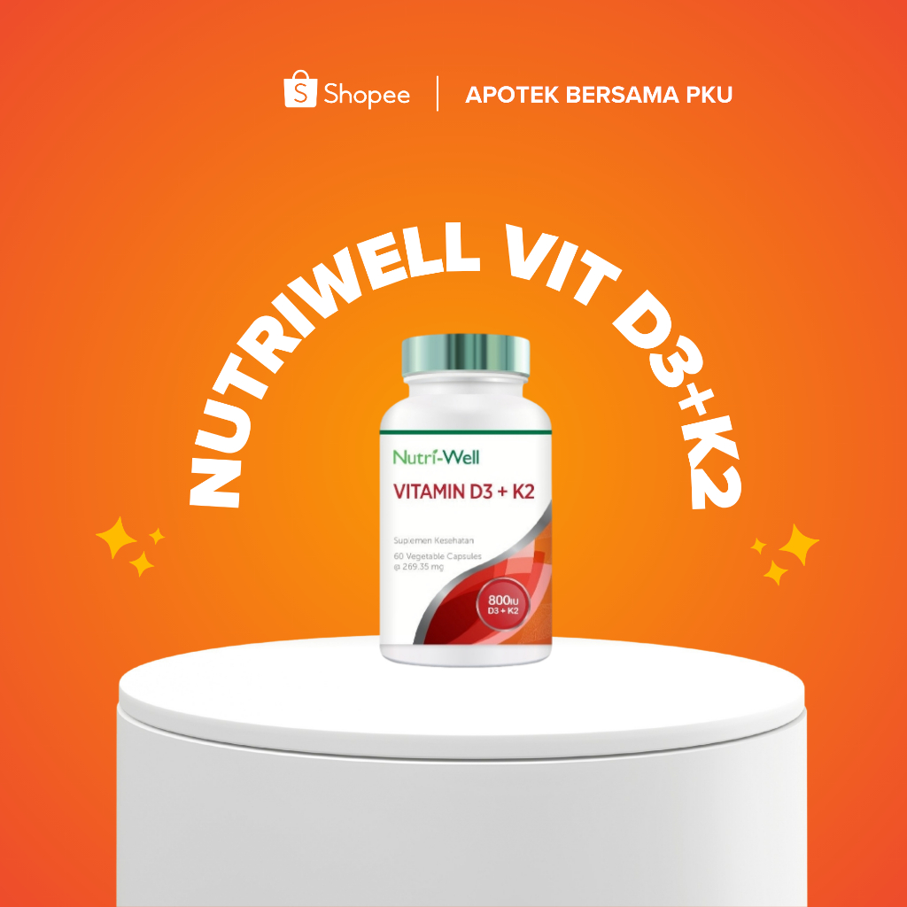 NUTRIWELL D3 800iu + K2 60 CAPS