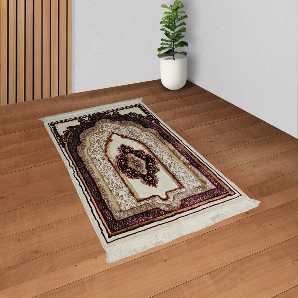 Sajadah  Yakar Ultra Lurex Ultra Harmony MAROON 70 x 110cm Jumbo Tebal Empuk Wangi Lembut