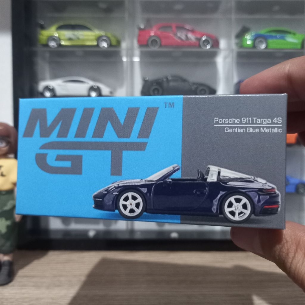 Custom Box #412 Porsche 911 Targa 4S Gentian Blue Metallic MiniGT