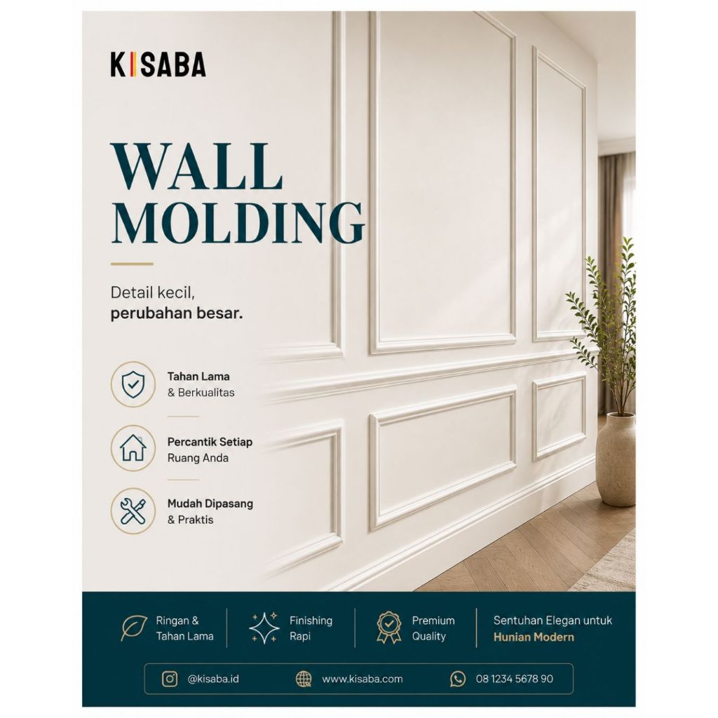 LIST  WALL MOULDING KISABA SERIES Bahan Premium Berbagai Ukuran | Wall Moulding Dekorasi | Dekorasi 