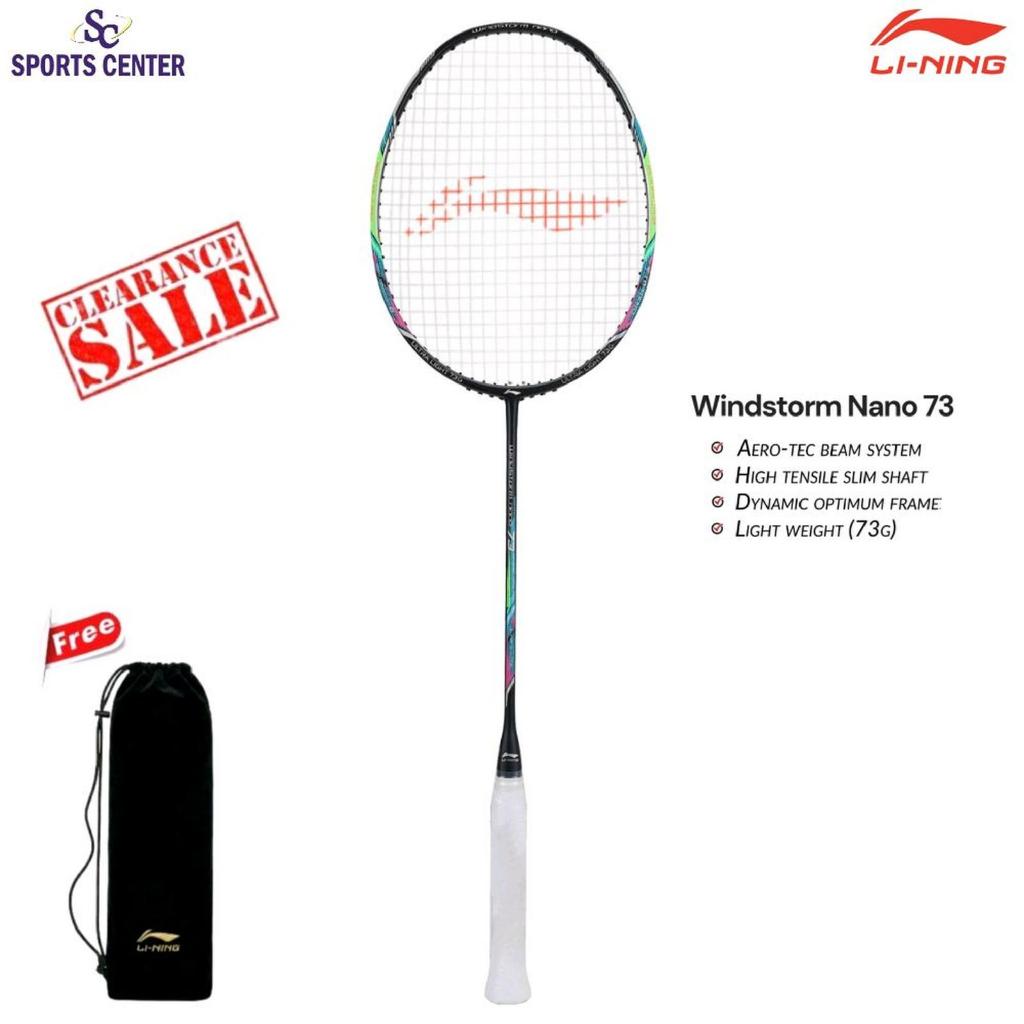 New Raket Badminton Lining Windstorm Nano 73 Black