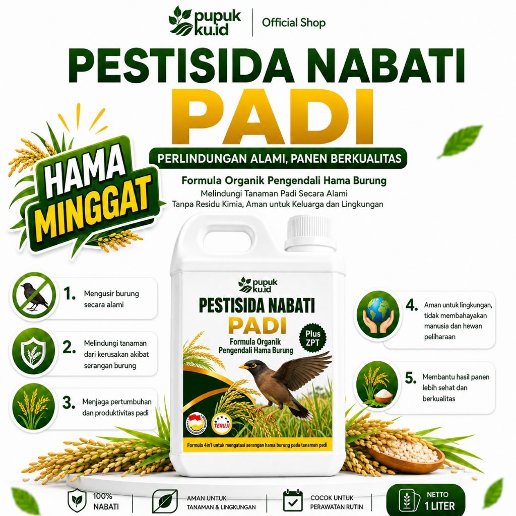 Pestisida nabati tanaman padi pengendali hama burung Pestisida nabati 1liter
