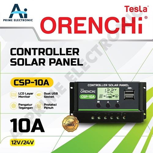 TESLA ORENCHI CSP-10A Solar Charge Controller Solar Panel Aki Charger Regulators