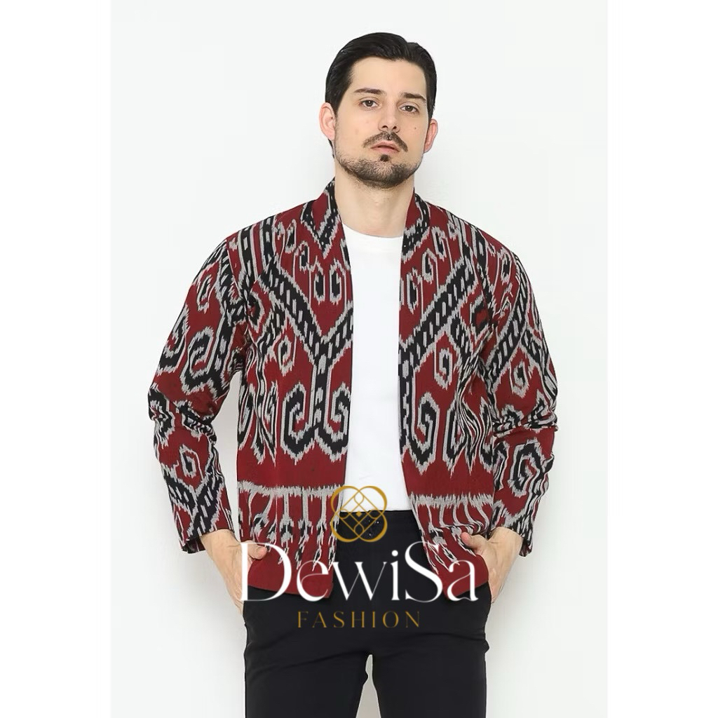 [TENUN ETNIK] Kimono Tenun Pria Baju Tenun Outer Tenun Pria Atasan Pria Kemeja Tenun