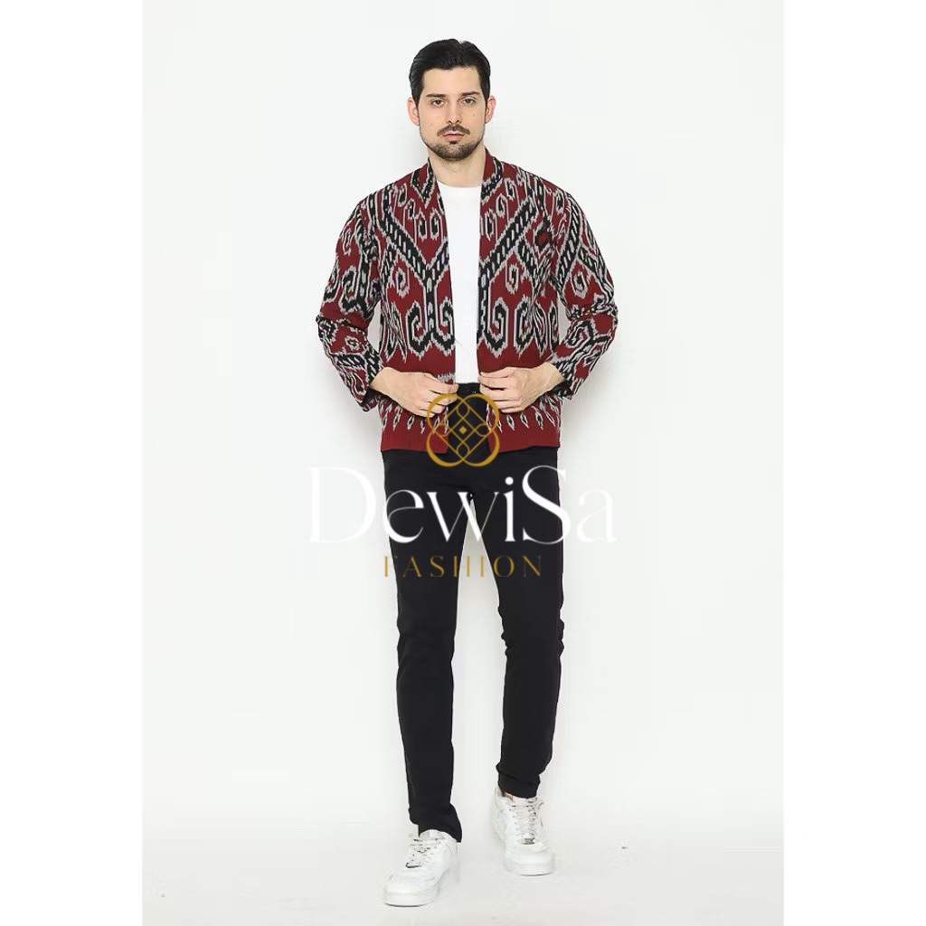 [TENUN ETNIK] Kimono Tenun Pria Baju Tenun Outer Tenun Pria Atasan Pria Kemeja Tenun