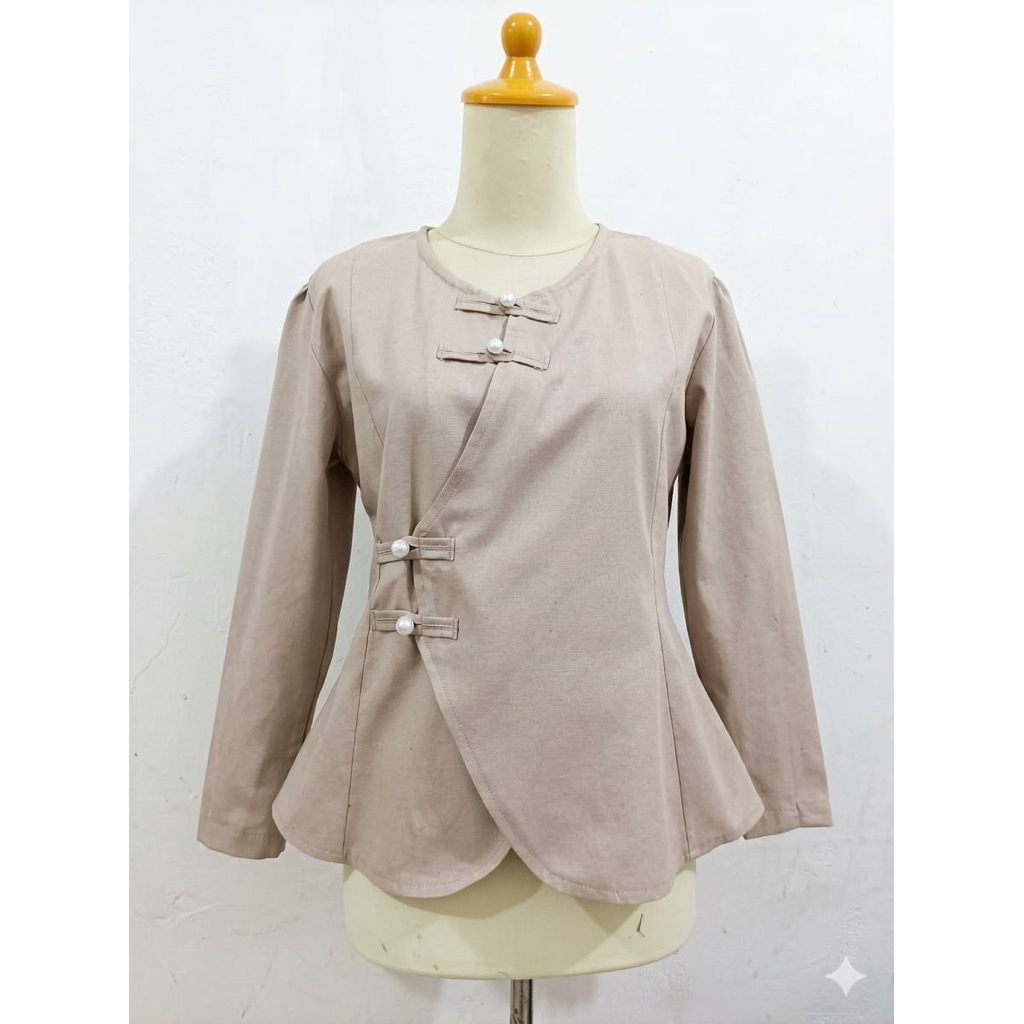 Anna blazer cheongsam-Atasan Wanita kancing Cheongsam Modern