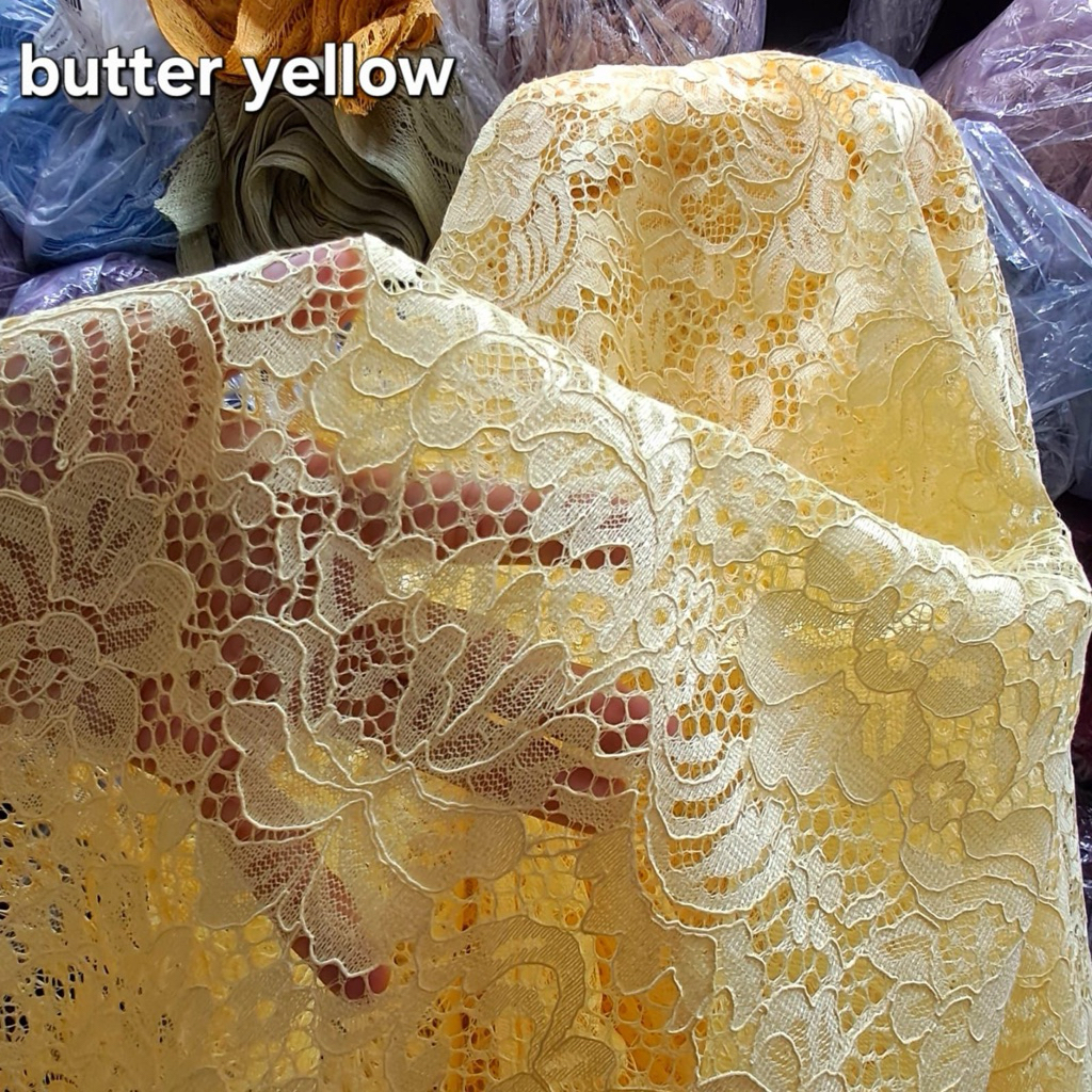 Brukat khusus Batter yelow/lace brokat METALIC FATMAWATI/warna yang Lagi trend Harga Persetengah Met