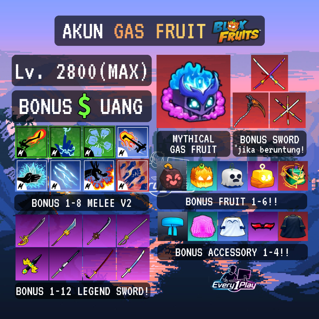 Akun Blox Fruit GAS Level Max - Akun Blox Fruit Roblox