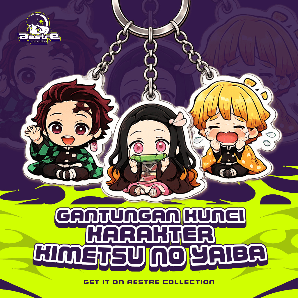 Gantungan Kunci Anime Genshin Impact – Chibi Character Keychain Acrylic Genshin - Aestre Collection