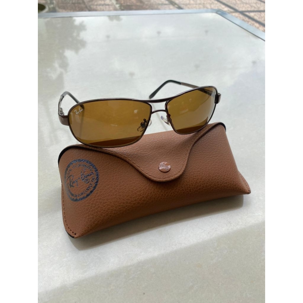 kacamata ray-ban RB 3343 size 63 full brown