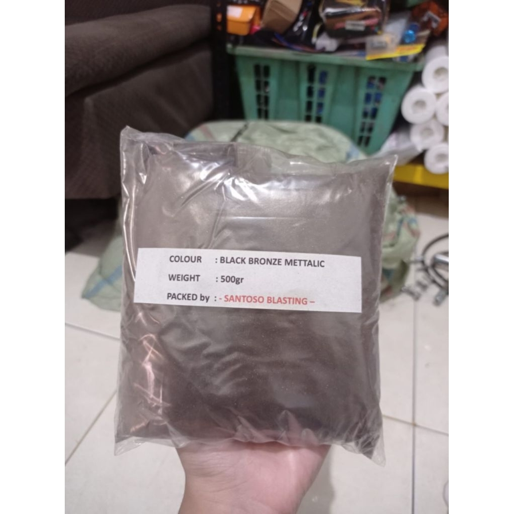 bubuk powder coating black bronze metallik