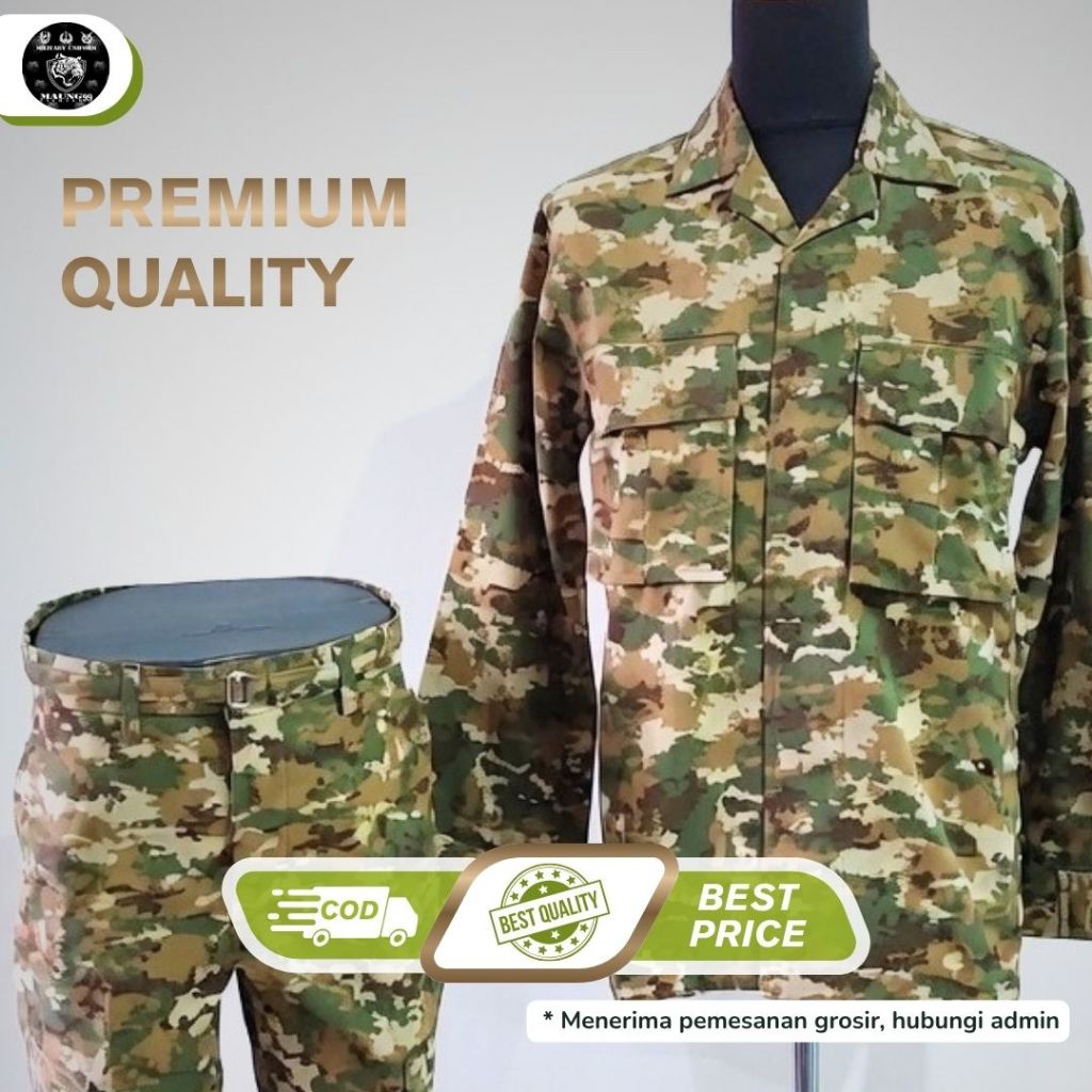 Baju PDL TNI AD Micropoly Wool Prima / Sage Green / Jahitan rapi & nyaman