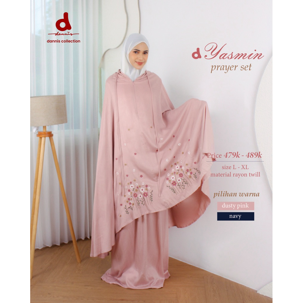 sale 20% / d’yasmin prayer set / dannis / mukenah dannis / rayon twill / mukenah dewasa