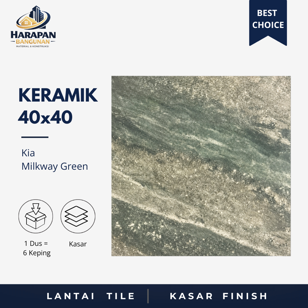 Keramik Lantai Kasar 40x40 KIA Milkway Green Hijau 40 x 40
