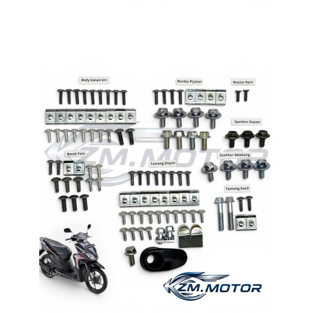 Baut Full Body Vario 110 Techno Karbu Komplit / Baut Fullset Full Bodi Vario Techno CBS